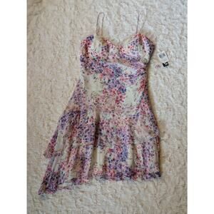 Y2K Style Muse Brand Asymmetrical Tiered Hem Slip Dress NEW Size 8